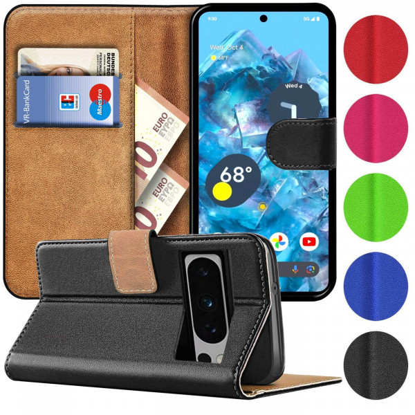 Safers Basic Wallet für Pixel 8 Pro Hülle Bookstyle Klapphülle Handy Schutz Tasche