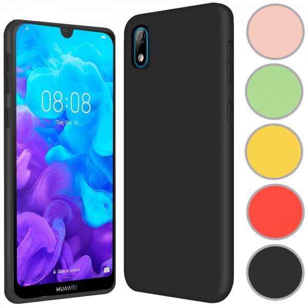 Safers Color TPU für Huawei Y5 2019 Hülle Soft Silikon Case mit innenliegendem Stoffbezug