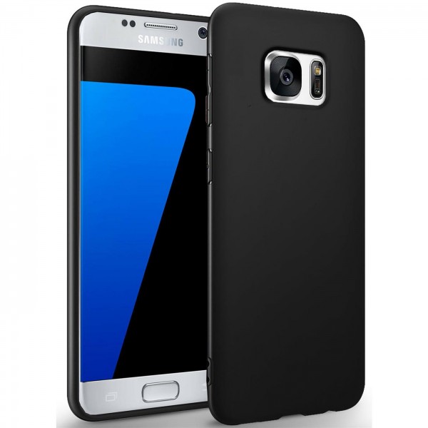 Safers Classic TPU für Samsung Galaxy S7 Edge Schutzhülle Hülle Schwarz Handy Case