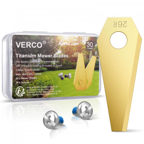 Verco Mähroboter Messer für Bosch Indego - 30 Stück