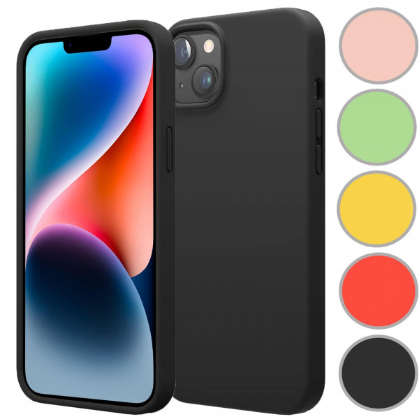 Safers Color TPU für iPhone 14 Hülle Soft Silikon Case mit innenliegendem Stoffbezug