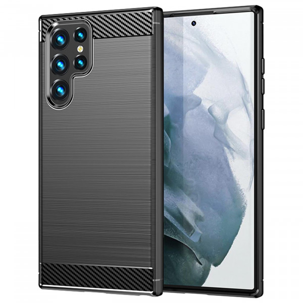 Safers Carbon Hülle für Samsung Galaxy S23 Ultra Schutzhülle Handy Case Cover