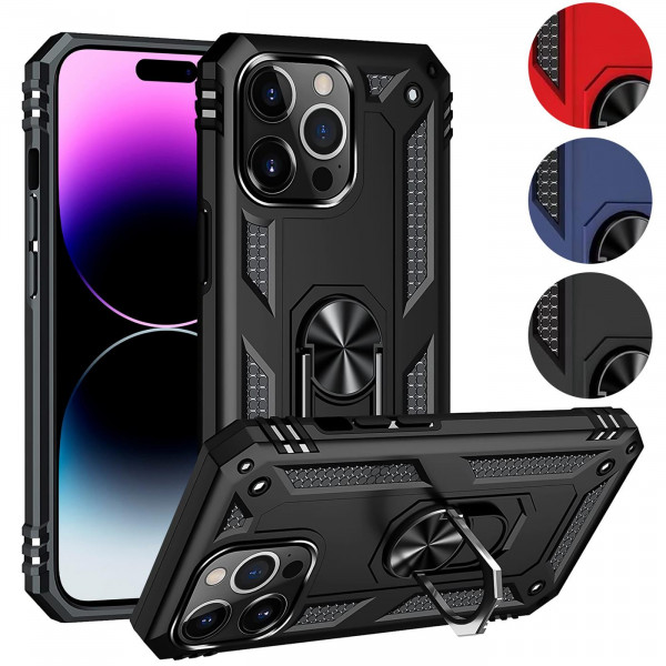 Safers Armor Case für iPhone 15 Pro Max Hülle mit Magnet Ringhalterung robuste Schutzhülle