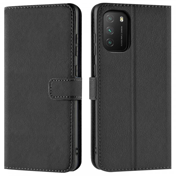 Safers Basic Wallet für Xiaomi Poco M3 Hülle Bookstyle Klapphülle Handy Schutz Tasche