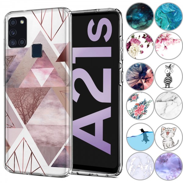 Safers IMD Case für Samsung Galaxy A21s Hülle Silikon Case mit Muster Schutzhülle