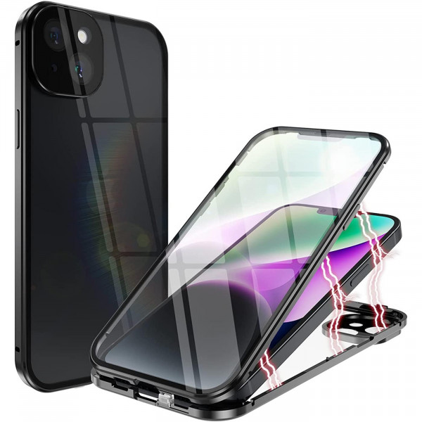 Safers Magnetic 2.0 für Apple iPhone 14 Hülle | Cover mit eingebautem Magnet Vorne Hinten aus Glas