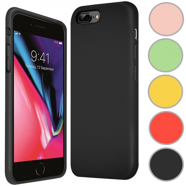 Safers Color TPU für Apple iPhone 7 Plus / 8 Plus Hülle Soft Silikon Case mit innenliegendem Stoffbe