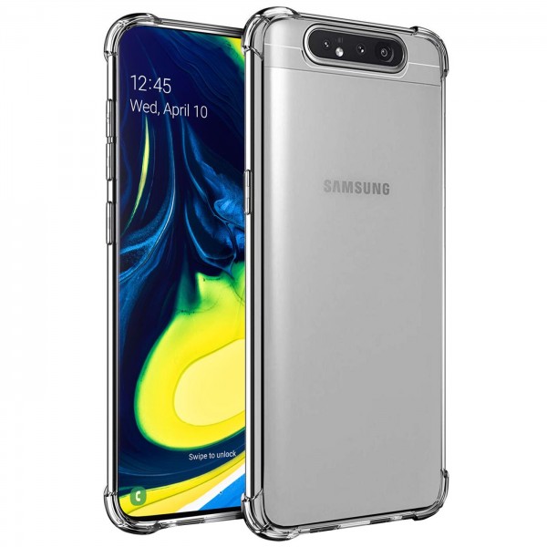 Safers Rugged TPU für Samsung Galaxy A80 Schutzhülle Anti Shock Handy Case Transparent Cover