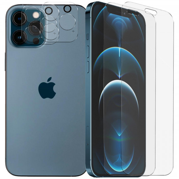 Safers Panzerglas für iPhone 12 Pro Max Schutzfolie 2x Kamera Schutzglas Folie 2x Panzerfolie