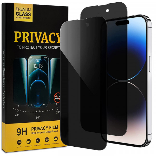 Safers Privacy Schutzfolie für iPhone 15 Pro Max Glas Sichtschutz Anti-Spy Glasfolie 2 Stück