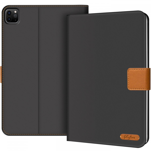 Safers Texture Case für iPad Pro 12.9 (6. Generation 2022) Hülle Tablet Tasche mit Kartenfach