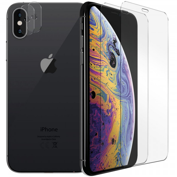 Safers Panzerglas für iPhone XS Max Schutzfolie 2x Kamera Schutzglas Folie 2x Panzerfolie