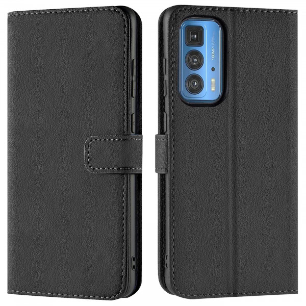 Safers Basic Wallet für Motorola Edge 20 Pro Hülle Bookstyle Klapphülle Handy Schutz Tasche