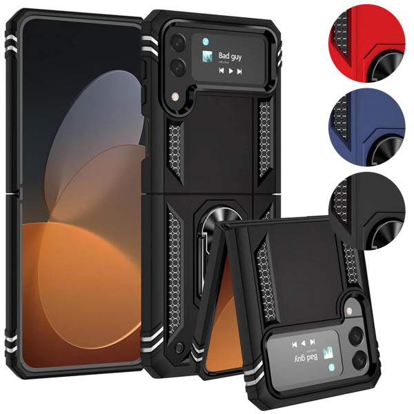 Safers Armor Case für Samsung Galaxy Z Flip 4 Hülle mit Magnet Ringhalterung robuste Schutzhülle