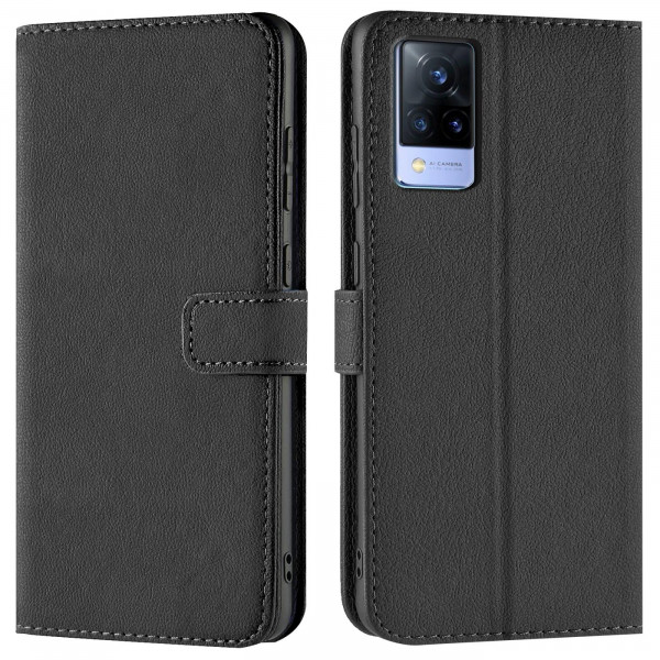 Safers Basic Wallet für Vivo V21 5G Hülle Bookstyle Klapphülle Handy Schutz Tasche