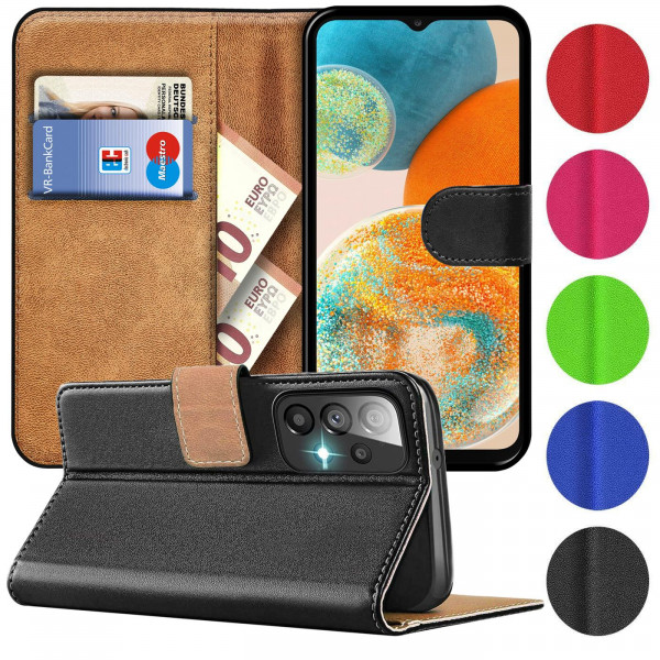 Safers Basic Wallet für Samsung Galaxy A23 5G Hülle Bookstyle Klapphülle Handy Schutz Tasche