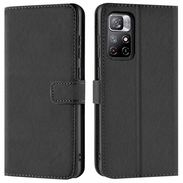 Safers Basic Wallet für Xiaomi Poco M4 Pro 5G Hülle Bookstyle Klapphülle Handy Schutz Tasche