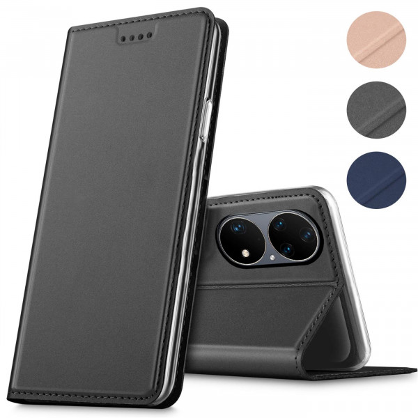 Safers Electro Flip für Huawei P50 Pro Hülle Magnet Case Handy Tasche Klapphülle