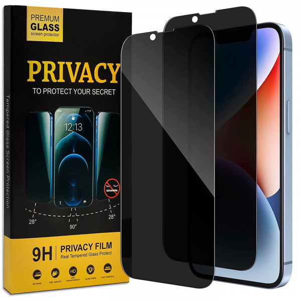 Safers Privacy Schutzfolie für iPhone 14 Plus Glas Sichtschutz Anti-Spy Glasfolie 2 Stück