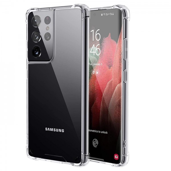 Safers Rugged TPU für Samsung Galaxy S21 Ultra Schutzhülle Anti Shock Handy Case Transparent Cover