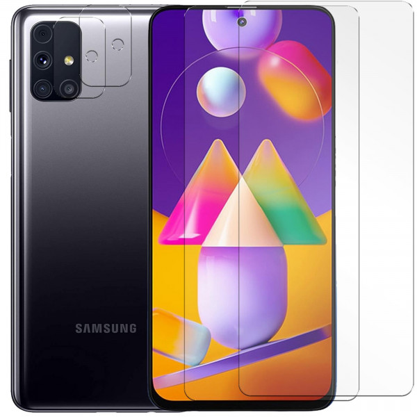 Safers Panzerglas für Samsung Galaxy M31s Schutzfolie 2x Kamera Schutzglas Folie 2x Panzerfolie