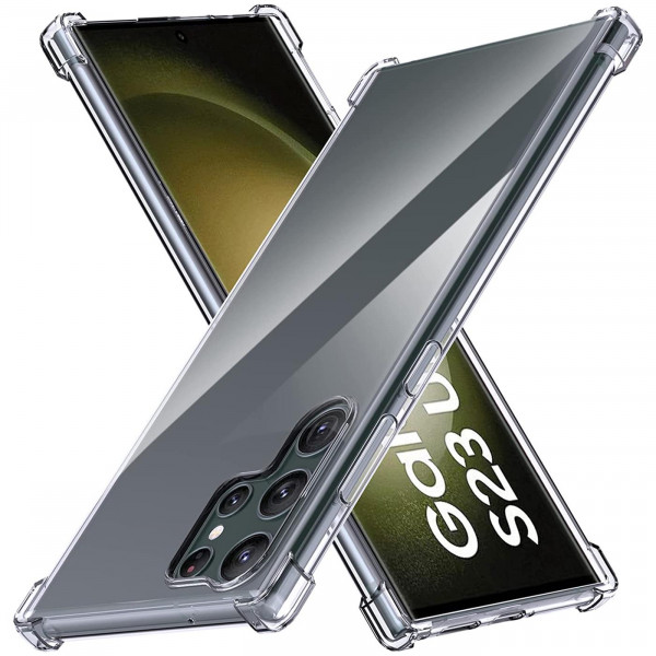 Safers Rugged TPU für Samsung Galaxy S23 Ultra Schutzhülle Anti Shock Handy Case Transparent Cover