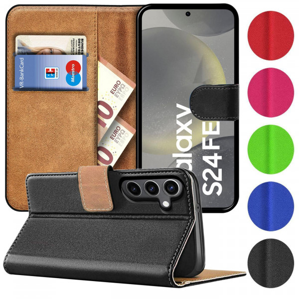 Safers Basic Wallet für Samsung Galaxy S24 FE Hülle Bookstyle Klapphülle Handy Schutz Tasche