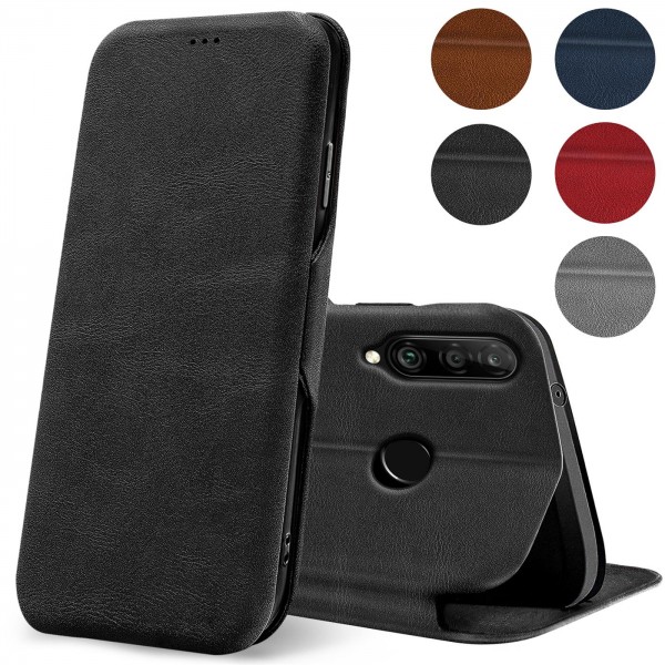 Safers Shell Flip für Huawei P40 Lite E Hülle Premium Bookstyle Case Handyhülle Vintage Look Tasche