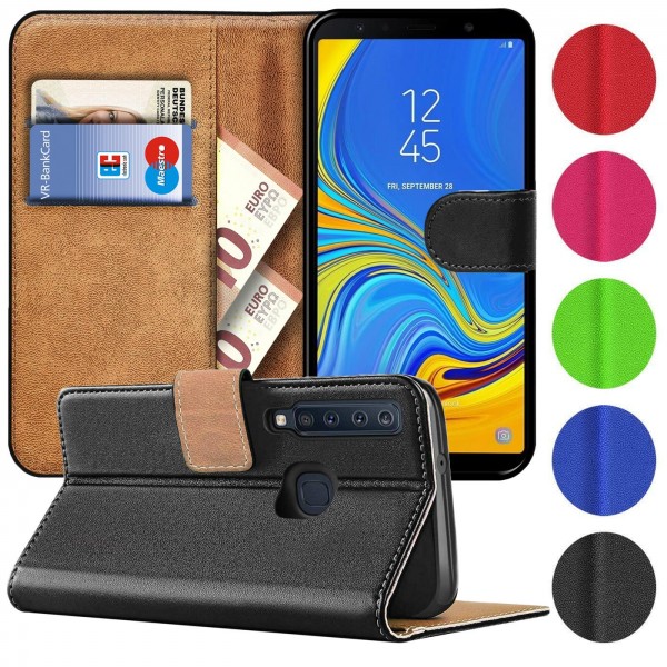 Safers Basic Wallet für Samsung Galaxy A9 2018 Hülle Bookstyle Klapphülle Handy Schutz Tasche