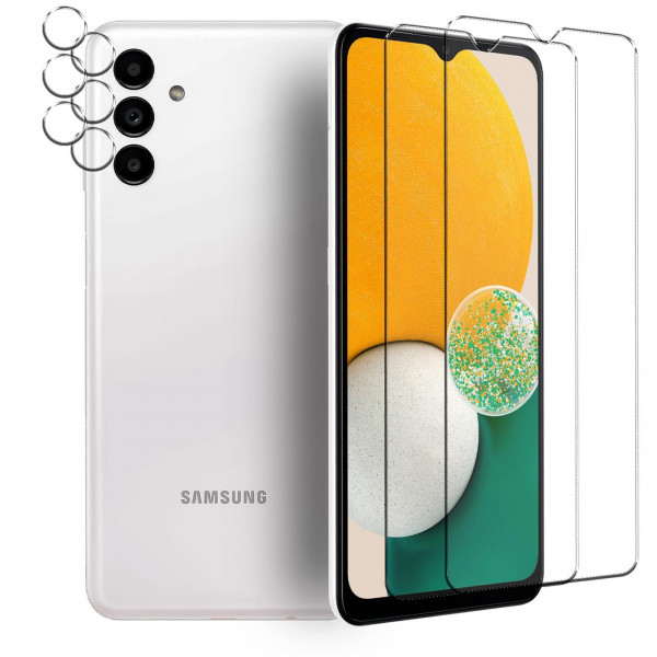 Safers Panzerglas für Samsung Galaxy A13 5G / A04s Schutzfolie 2x Kamera Schutzglas Folie 2x Panzerf