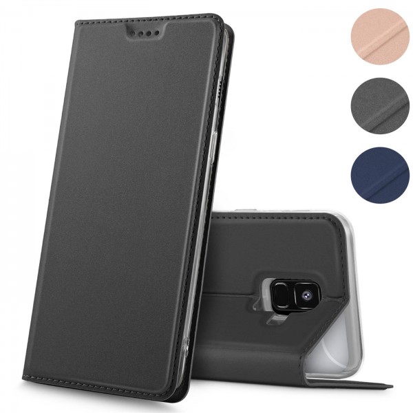 Safers Electro Flip für Samsung Galaxy A6 Hülle Magnet Case Handy Tasche Klapphülle
