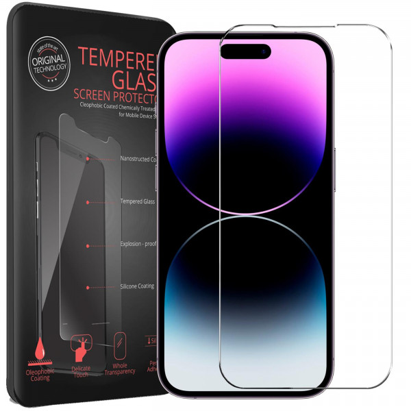 2x Panzerglas für iPhone 14 Pro Max Glas Folie Schutzfolie