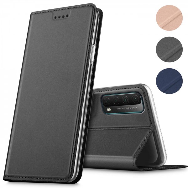 Safers Electro Flip für Huawei P Smart 2021 Hülle Magnet Case Handy Tasche Klapphülle