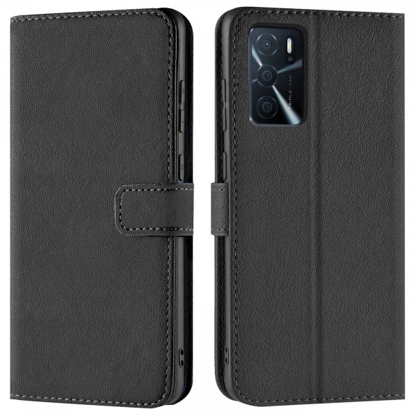 Safers Basic Wallet für OPPO A16 Hülle Bookstyle Klapphülle Handy Schutz Tasche