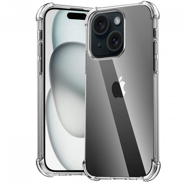 Safers Rugged TPU für iPhone 15 Schutzhülle Anti Shock Handy Case Transparent Cover