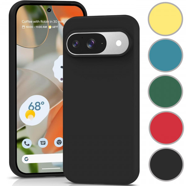 Safers Color TPU für Google Pixel 9 Hülle Soft Silikon Case mit innenliegendem Stoffbezug