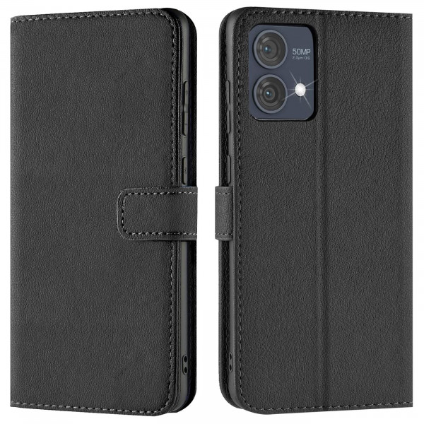 Safers Basic Wallet für Motorola Edge 40 Neo Hülle Bookstyle Klapphülle Handy Schutz Tasche