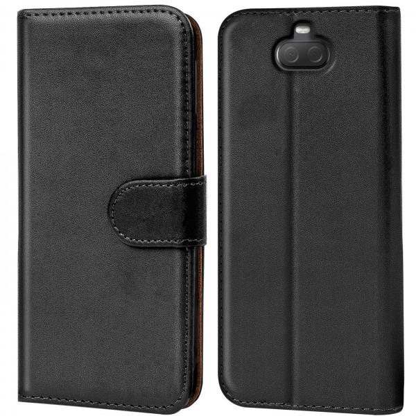 Safers Basic Wallet für Sony Xperia 10 Hülle Bookstyle Klapphülle Handy Schutz Tasche