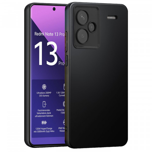 Safers Classic TPU für Xiaomi Redmi Note 13 Pro+ 5G Schutzhülle Hülle Schwarz Handy Case