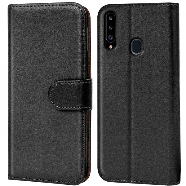 Safers Basic Wallet für Samsung Galaxy A20s Hülle Bookstyle Klapphülle Handy Schutz Tasche