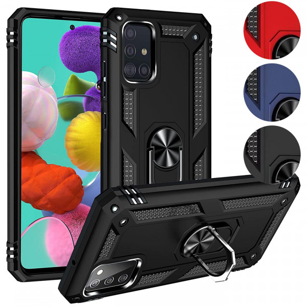 Safers Armor Case für Samsung Galaxy A51 Hülle mit Magnet Ringhalterung robuste Schutzhülle