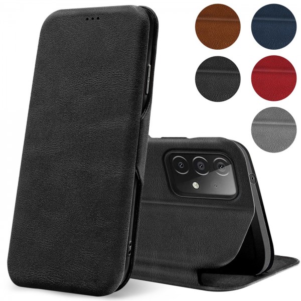 Safers Shell Flip für Samsung Galaxy A52 Hülle Premium Bookstyle Case Handyhülle Vintage