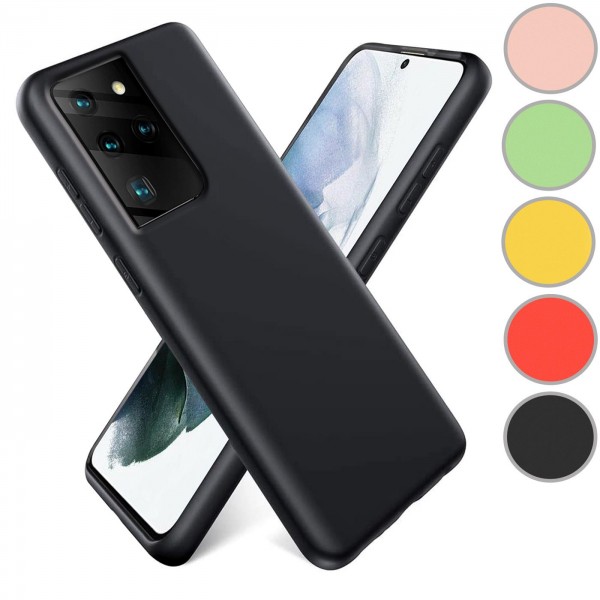 Safers Color TPU für Samsung Galaxy S21 Ultra Hülle Soft Silikon Case mit innenliegendem Stoffbezug