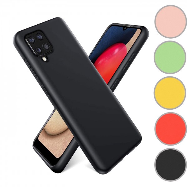 Safers Color TPU für Samsung Galaxy A12 Hülle Soft Silikon Case mit innenliegendem Stoffbezug