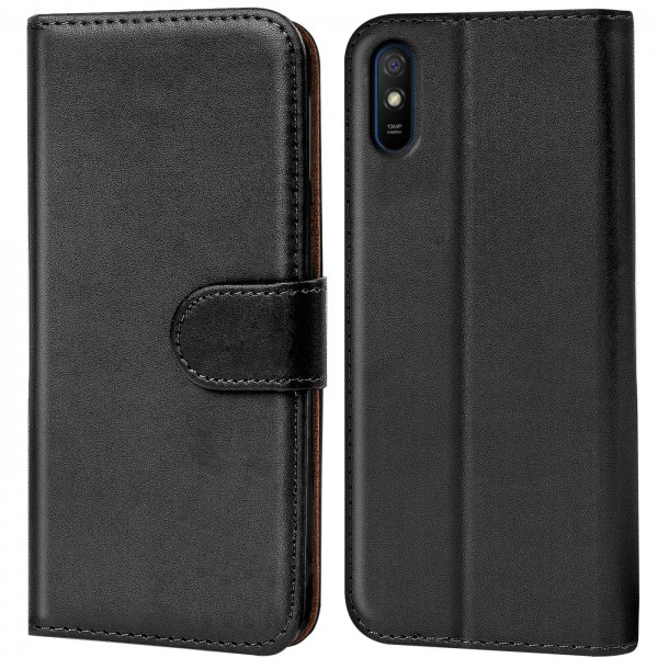 Safers Basic Wallet für Xiaomi Redmi 9A Hülle Bookstyle Klapphülle Handy Schutz Tasche