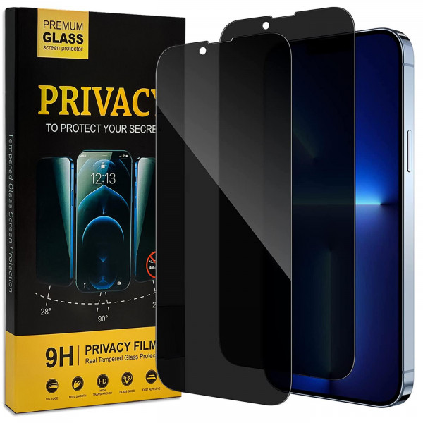 Safers Privacy Schutzfolie für iPhone 13 Pro Glas Sichtschutz Anti-Spy Glasfolie 2 Stück