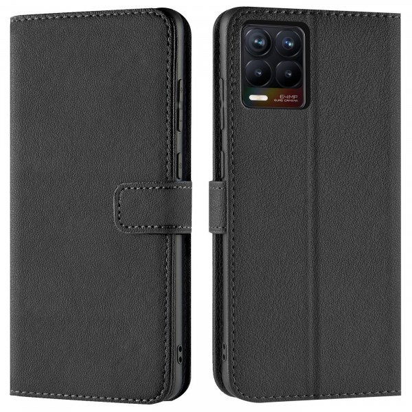 Safers Basic Wallet für Realme 8 / 8 Pro Hülle Bookstyle Klapphülle Handy Schutz Tasche