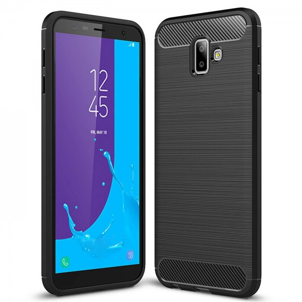 Safers Carbon Hülle für Samsung Galaxy J6 Plus Schutzhülle Handy Case Cover