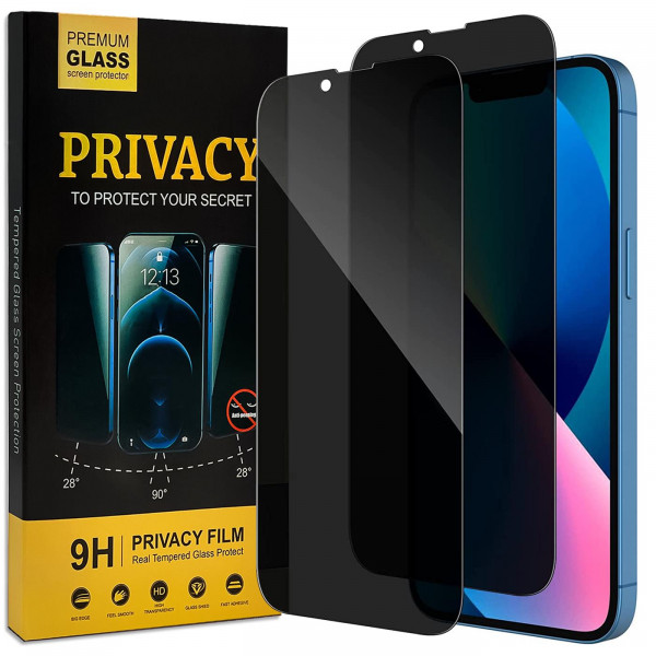 Safers Privacy Schutzfolie für iPhone 13 Mini Glas Sichtschutz Anti-Spy Glasfolie 2 Stück