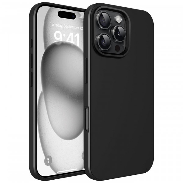 Safers Classic TPU für Apple iPhone 16 Pro Schutzhülle Hülle Schwarz Handy Case